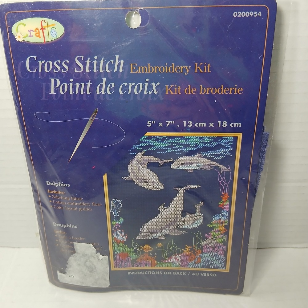 Crafters Square Dolphins Counted Cross Stitch Kit 5"x 7" New Sealed